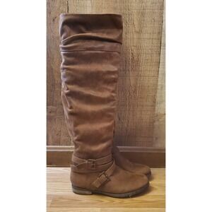 Carlos By Carlos Santana Jada Knee High Slouch Boots Women's Size 7.5 Brown